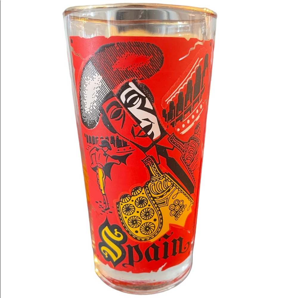 Coca Cola Vintage Around the World Spain Glass-Rare-Collectable